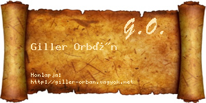 Giller Orbán névjegykártya